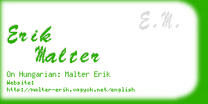 erik malter business card